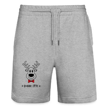 DAD. FATHER'S DAY. HAPPY FATHER'S DAY. HAPPY BIRTHDAY. - Stanley/Stella Trainer Unisex Organic Jogging Shorts - heather grey - Front - Nik (191cm) & Marisol (170cm)