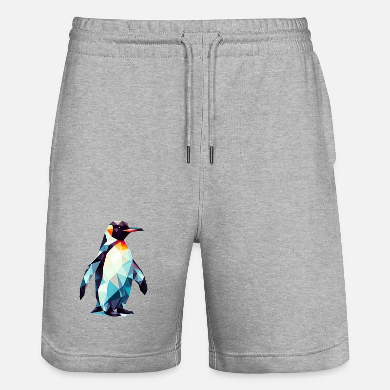 Pingouin polygonal - Short de jogging bio TRAINER Stanley/Stella unisexe - gris chiné