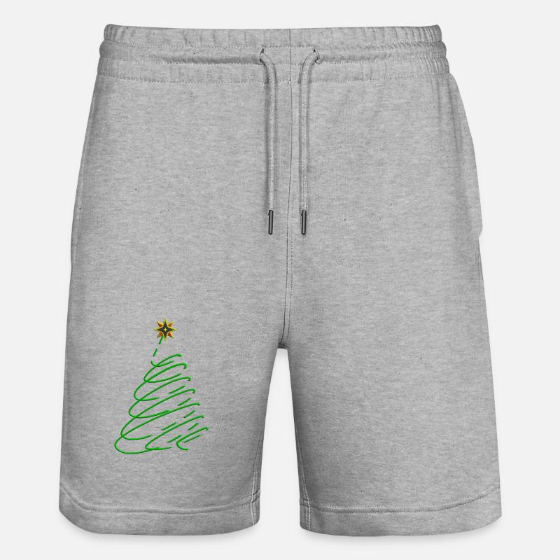 Spirale d’arbre de Noël avec étoile - Short de jogging bio TRAINER Stanley/Stella unisexe - gris chiné