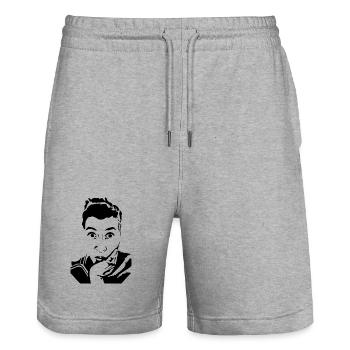 Glamour Rebel Vol.3 - Stanley/Stella Trainer Unisex Organic Jogging Shorts - heather grey - Front - Nik (191cm) & Marisol (170cm)