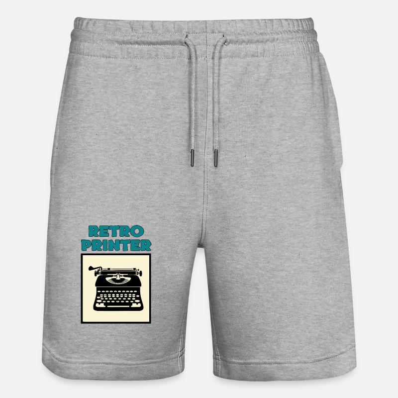 Retro printer - Short de jogging bio TRAINER Stanley/Stella unisexe - gris chiné