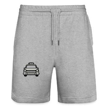 Taxi in black and white - Stanley/Stella Trainer Unisex Organic Jogging Shorts - heather grey - Front - Nik (191cm) & Marisol (170cm)