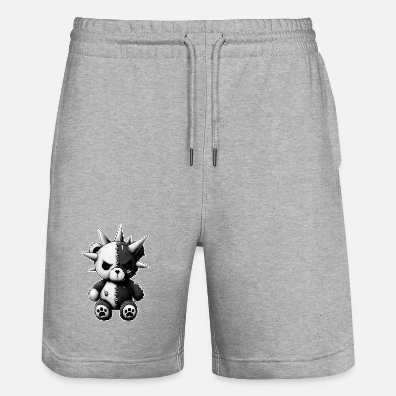 Punk peluche Broken Skull - Short de jogging bio TRAINER Stanley/Stella unisexe - gris chiné