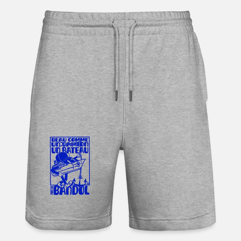 Retro Mittelmeer Bandol Boot Maskottchen - Stanley/Stella Unisex Bio Joggingshorts Trainer  - Grau meliert