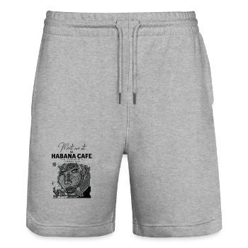 Porträt Verlobt im Café in Havanna - Stanley/Stella Unisex Bio Joggingshorts Trainer  - Grau meliert - Vorne - Nik (191cm) & Marisol (170cm)