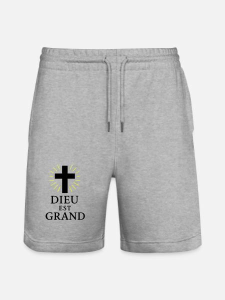 DIEU EST GRAND - Short de jogging bio TRAINER Stanley/Stella unisexe - gris chiné