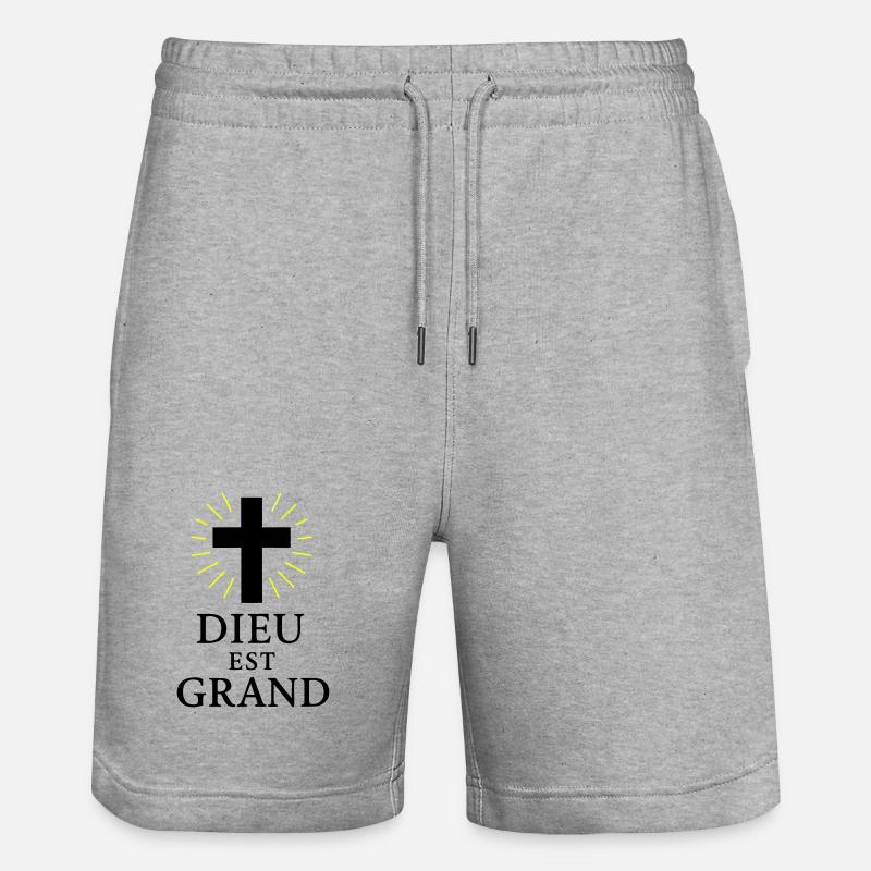 DIEU EST GRAND - Short de jogging bio TRAINER Stanley/Stella unisexe - gris chiné