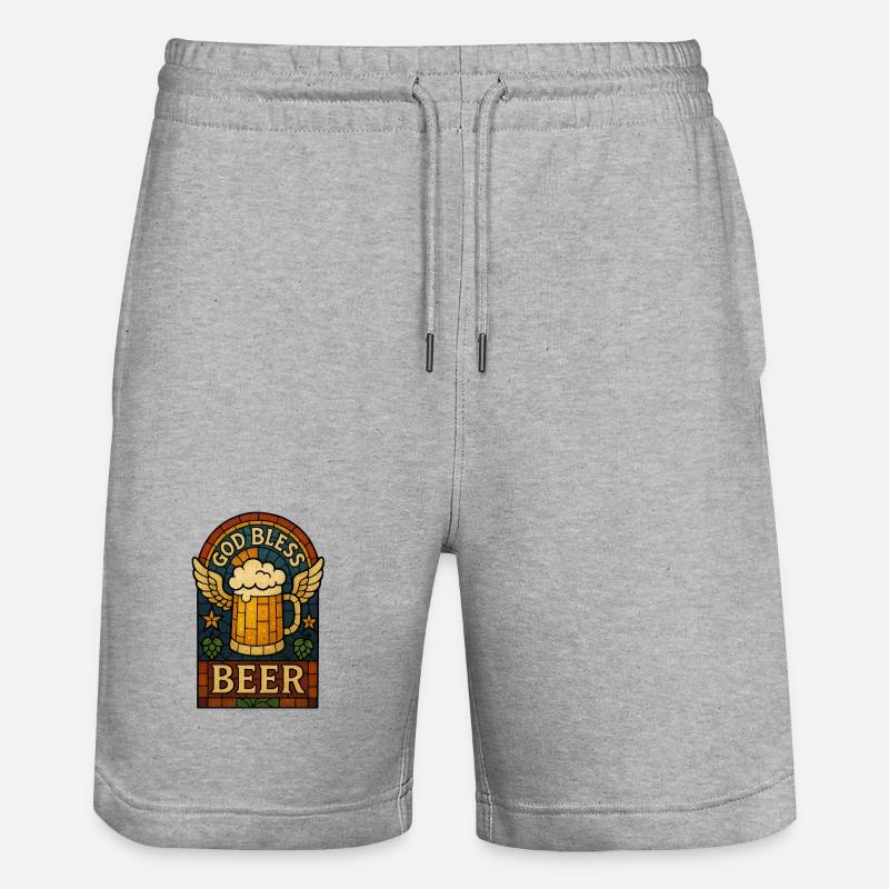 God Bless Beer - Short de jogging bio TRAINER Stanley/Stella unisexe - gris chiné