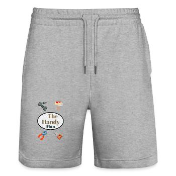 Practical Craftsman DIY Motif - Stanley/Stella Trainer Unisex Organic Jogging Shorts - heather grey - Front - Nik (191cm) & Marisol (170cm)