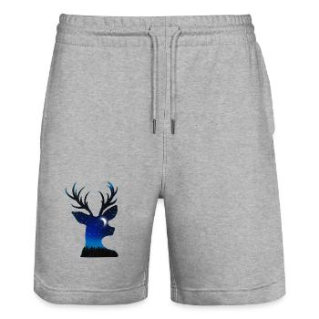 Geheimnisvoller Wunderhirsch - Stanley/Stella Unisex Bio Joggingshorts Trainer  - Grau meliert - Vorne - Nik (191cm) & Marisol (170cm)