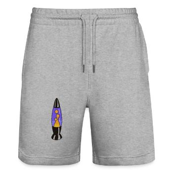 Lava Lampe Retro – Psychedelic Design - Stanley/Stella Unisex Bio Joggingshorts Trainer  - Grau meliert - Vorne - Nik (191cm) & Marisol (170cm)