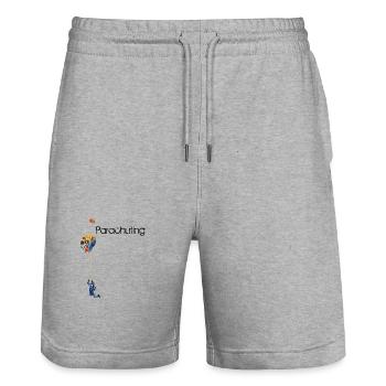 Parachutisme - Short de jogging bio TRAINER Stanley/Stella unisexe - gris chiné - Devant - Nik (191cm) & Marisol (170cm)