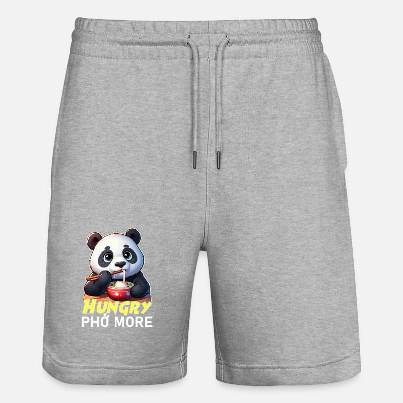Panda Affamé Pho Plus - Short de jogging bio TRAINER Stanley/Stella unisexe - gris chiné