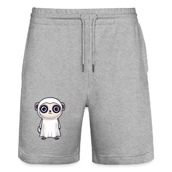 Suricate Halloween Fantôme - Short de jogging bio TRAINER Stanley/Stella unisexe - gris chiné - Devant - Nik (191cm) & Marisol (170cm)
