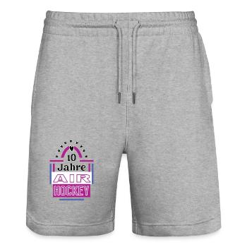 10 Jahre Air Hockey Jubiläum Air Hockeyspieler - Stanley/Stella Unisex Bio Joggingshorts Trainer  - Grau meliert - Vorne - Nik (191cm) & Marisol (170cm)