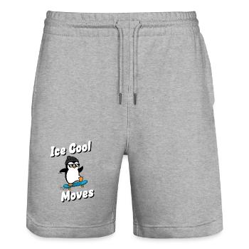 Cool Moves Pinguin - Stanley/Stella Unisex Bio Joggingshorts Trainer  - Grau meliert - Vorne - Nik (191cm) & Marisol (170cm)