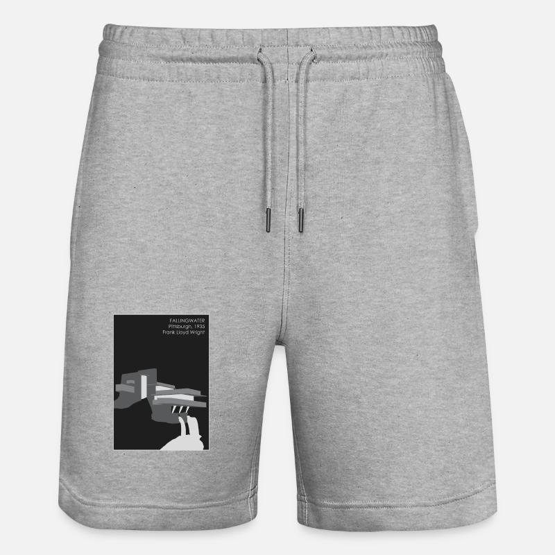 Moderne Architektur: Fallingwater - Stanley/Stella Unisex Bio Joggingshorts Trainer - Grau meliert