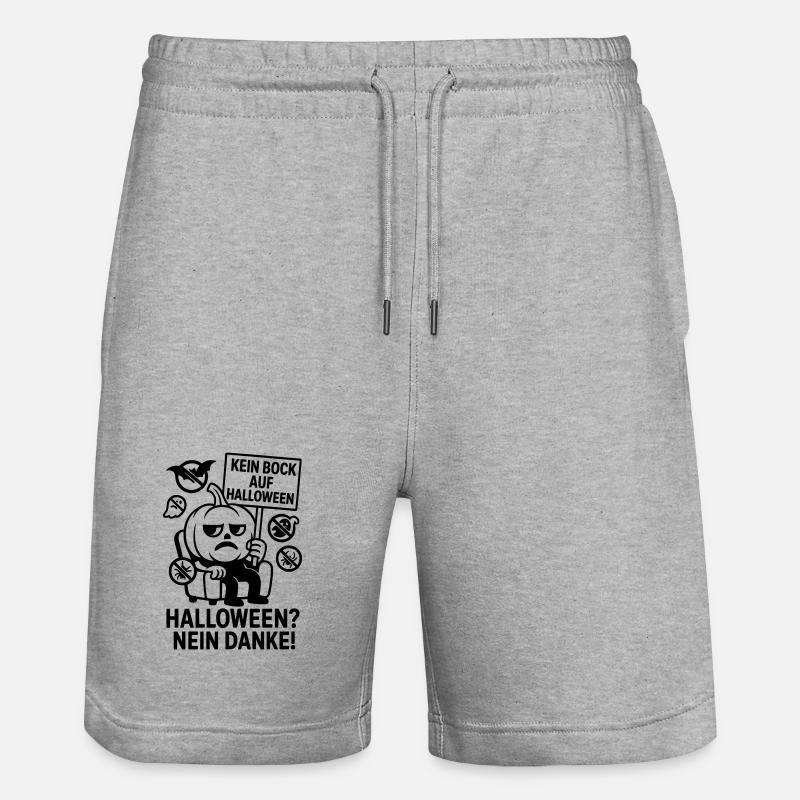 Anti Halloween Non Merci - Short de jogging bio TRAINER Stanley/Stella unisexe - gris chiné