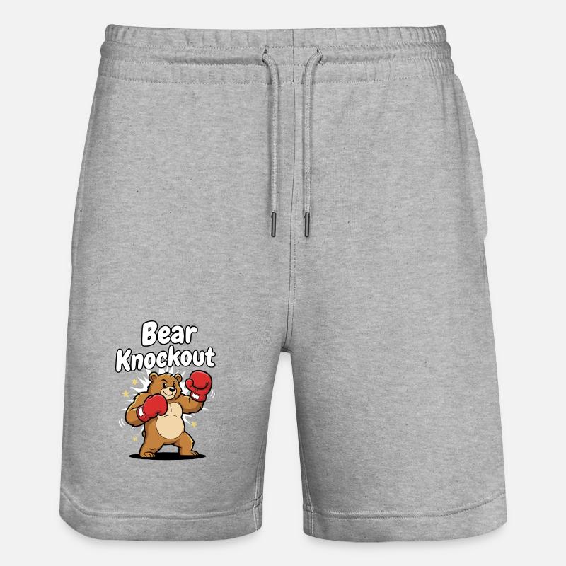 Boxe Ours KO - Short de jogging bio TRAINER Stanley/Stella unisexe - gris chiné
