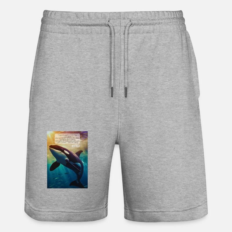 Orca Unterwasser Hoffnungsvers - Stanley/Stella Unisex Bio Joggingshorts Trainer  - Grau meliert