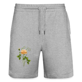 Blume - Stanley/Stella Unisex Bio Joggingshorts Trainer  - Grau meliert - Vorne - Nik (191cm) & Marisol (170cm)