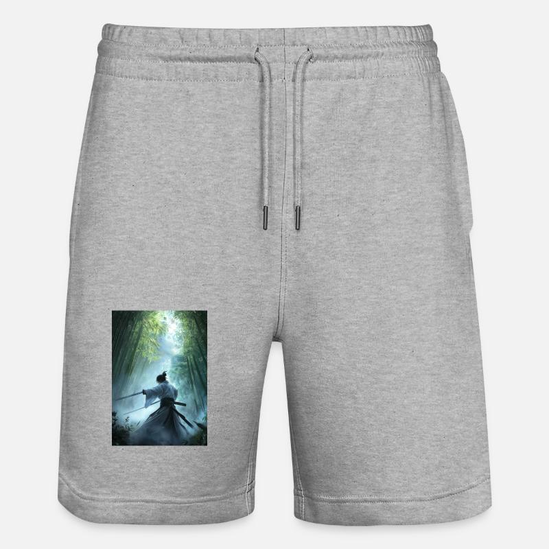 Samouraï dans la forêt - Short de jogging bio TRAINER Stanley/Stella unisexe - gris chiné