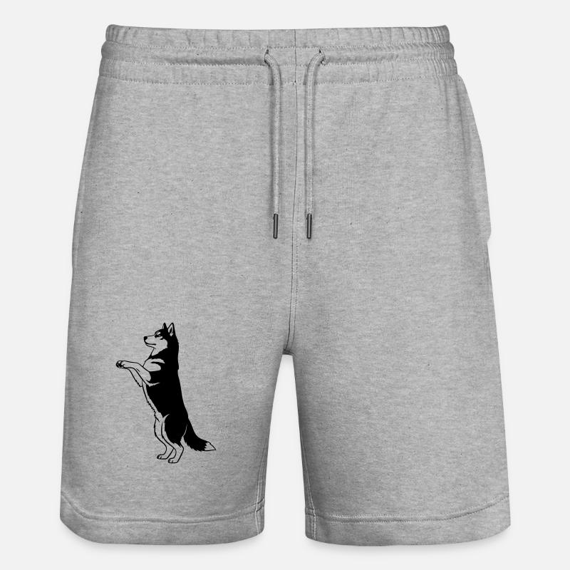 Vecteur de silhouette du chien debout - Short de jogging bio TRAINER Stanley/Stella unisexe - gris chiné
