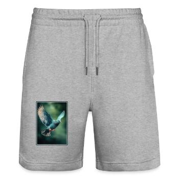 Tauben Taube - Stanley/Stella Unisex Bio Joggingshorts Trainer  - Grau meliert - Vorne - Nik (191cm) & Marisol (170cm)