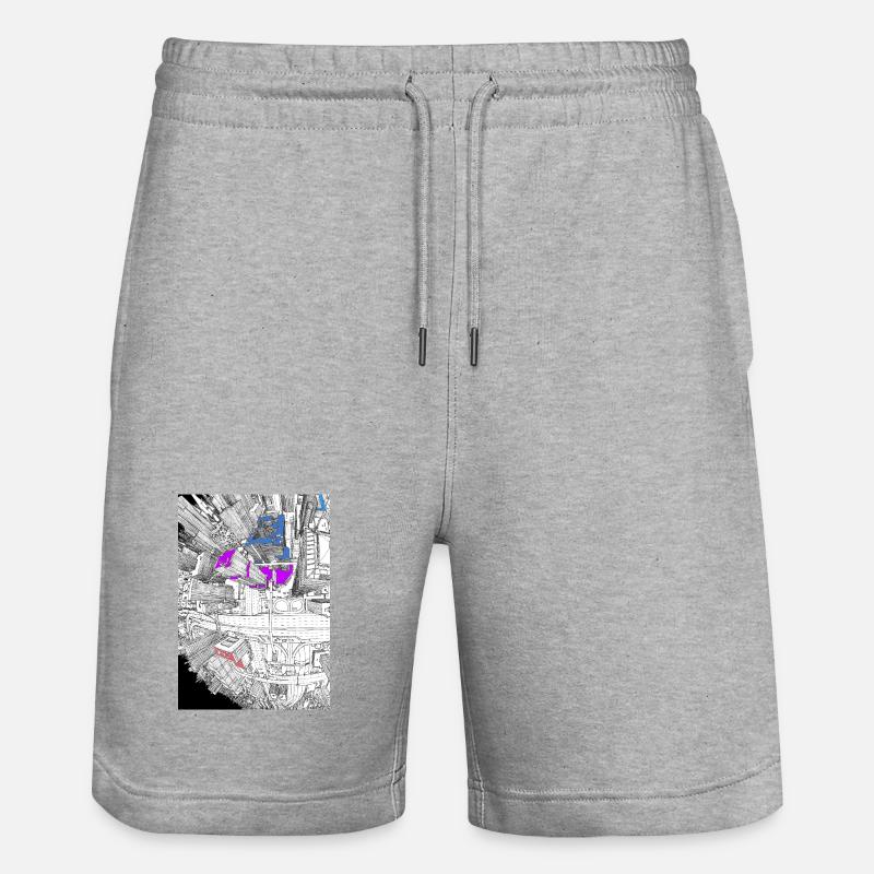 Gratte-ciel œil de poisson - Short de jogging bio TRAINER Stanley/Stella unisexe - gris chiné