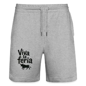 Viva la feria - Short de jogging bio TRAINER Stanley/Stella unisexe - gris chiné - Devant - Nik (191cm) & Marisol (170cm)