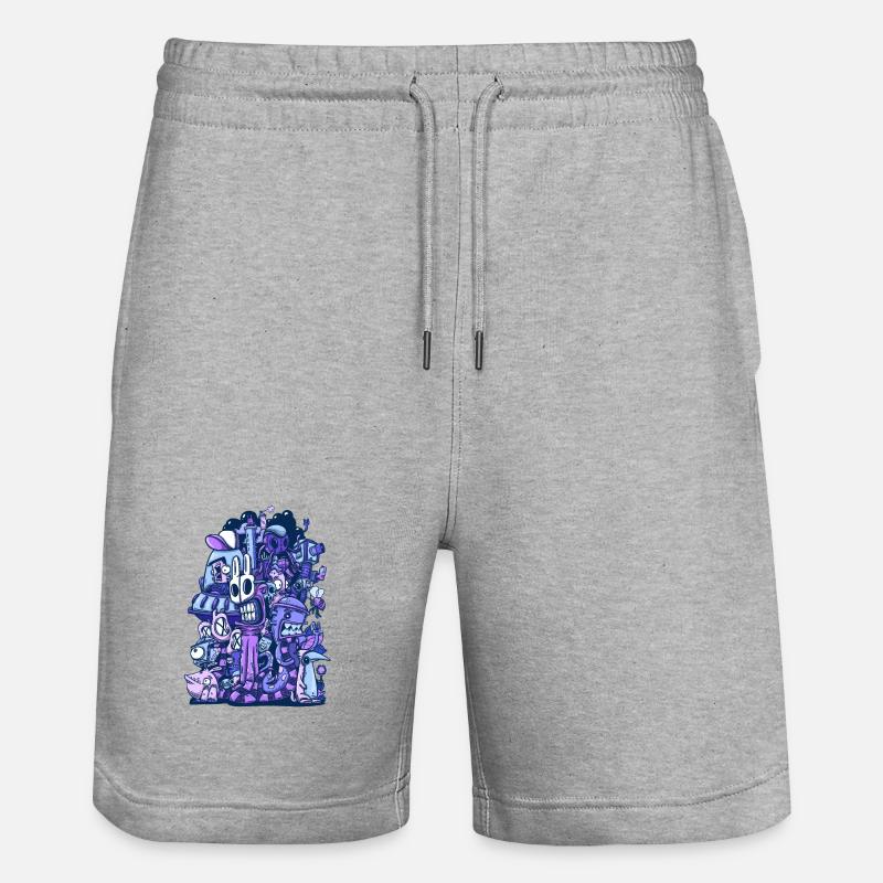 Chaos Pourpre - Short de jogging bio TRAINER Stanley/Stella unisexe - gris chiné