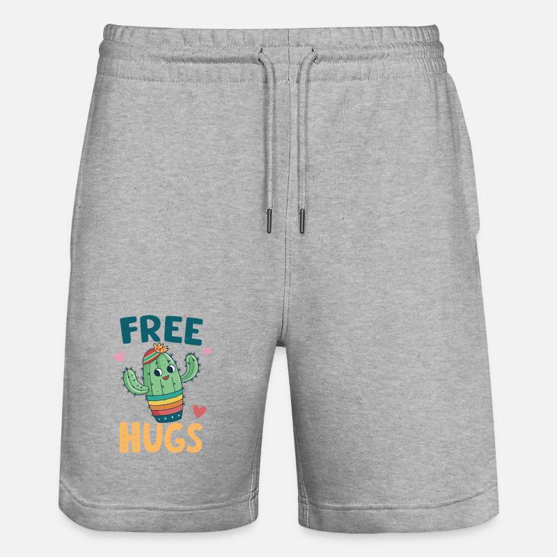 Cactus Mignon Câlins Gratuits - Short de jogging bio TRAINER Stanley/Stella unisexe - gris chiné