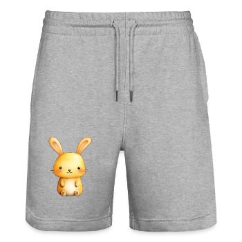 Süßes kleines Kaninchen – Niedliche Babyillustration - Stanley/Stella Unisex Bio Joggingshorts Trainer  - Grau meliert - Vorne - Nik (191cm) & Marisol (170cm)