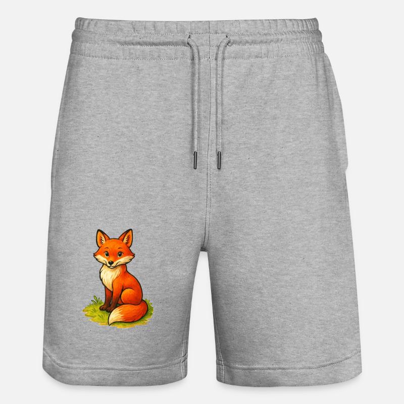 Fuchs Comic - Stanley/Stella Unisex Bio Joggingshorts Trainer  - Grau meliert