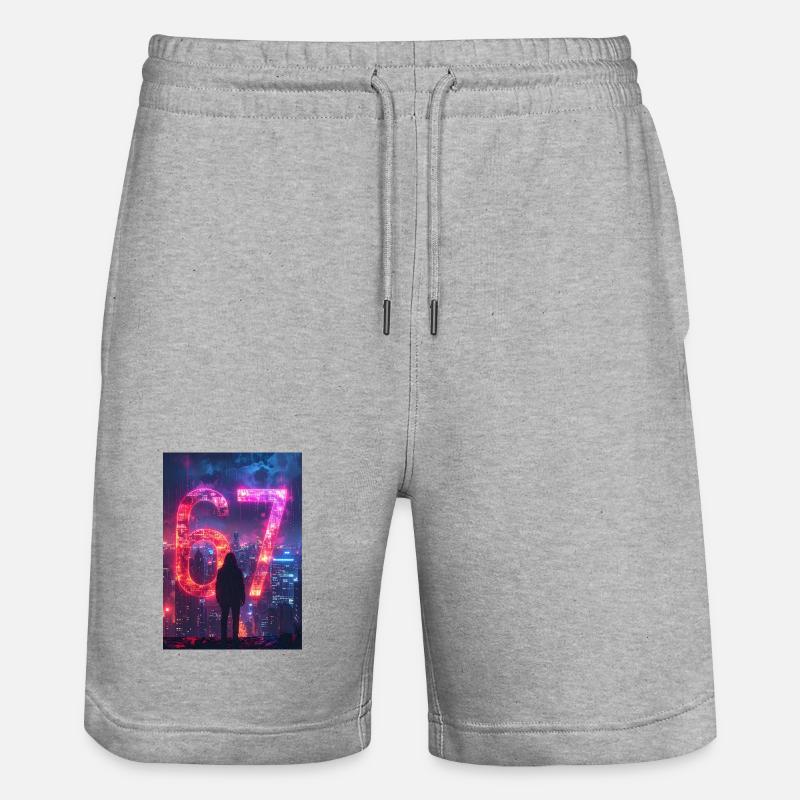 6 7 Conception - Short de jogging bio TRAINER Stanley/Stella unisexe - gris chiné