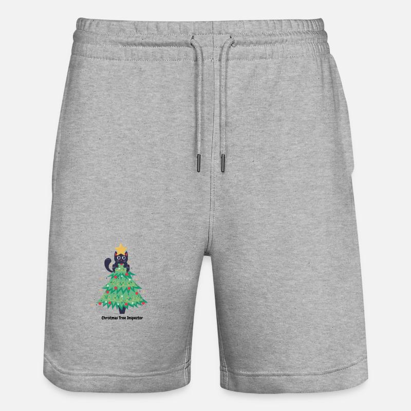 pull de noël chat dans sapin - Short de jogging bio TRAINER Stanley/Stella unisexe - gris chiné