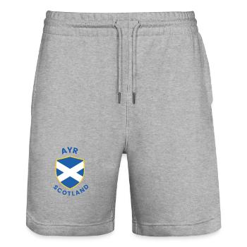 Wappen von Ayr, Schottland - Stanley/Stella Unisex Bio Joggingshorts Trainer  - Grau meliert - Vorne - Nik (191cm) & Marisol (170cm)