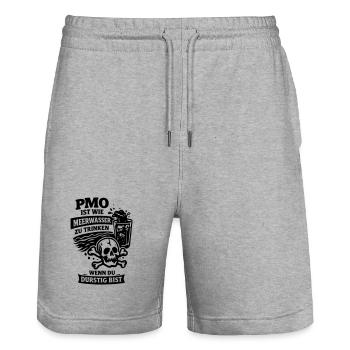 PMO No Nut November Fap Porn  - Stanley/Stella Unisex Bio Joggingshorts Trainer  - Grau meliert - Vorne - Nik (191cm) & Marisol (170cm)