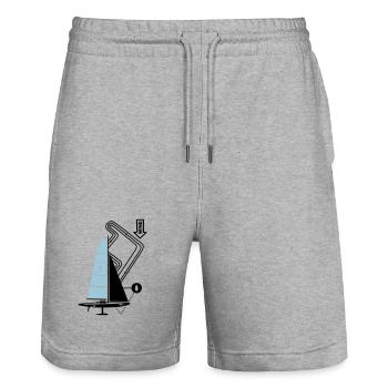 Moderne Segelyacht Regattabahn Segelboot Yacht - Stanley/Stella Unisex Bio Joggingshorts Trainer  - Grau meliert - Vorne - Nik (191cm) & Marisol (170cm)