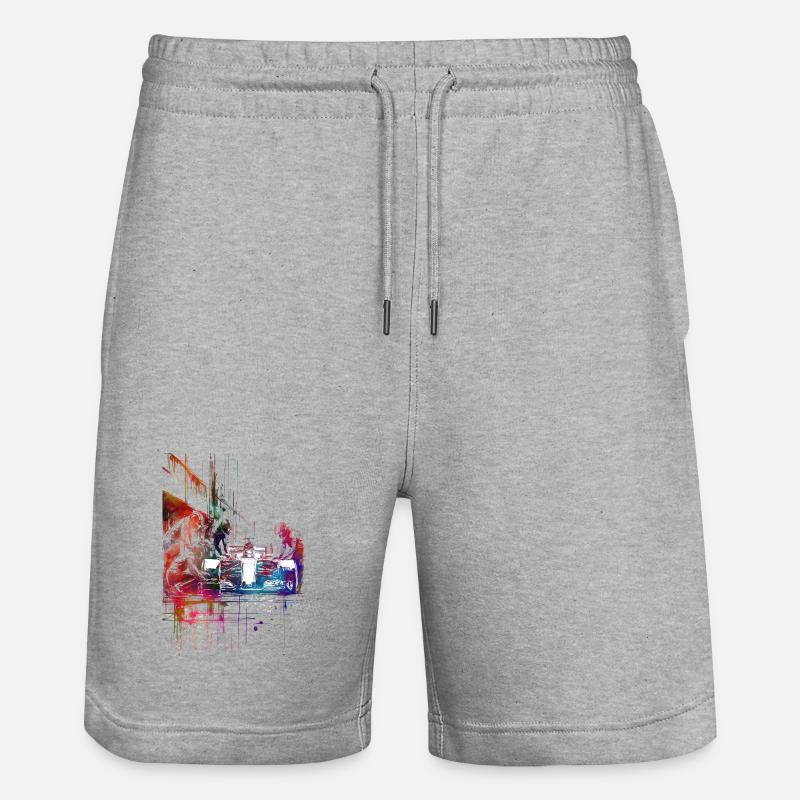 Course automobile #racing #sport - Short de jogging bio TRAINER Stanley/Stella unisexe - gris chiné
