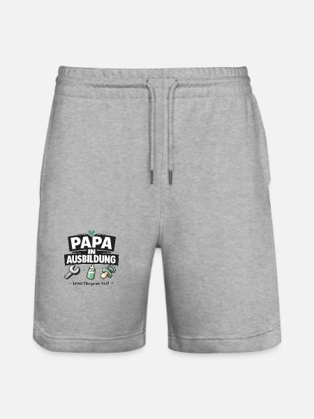 Dad in Training Level 1 - Stanley/Stella Trainer Unisex Organic Jogging Shorts - heather grey
