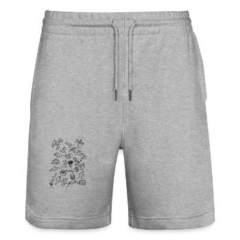 Dinosaurier Fossil Trilobit Geologie Paläontologie - Stanley/Stella Unisex Bio Joggingshorts Trainer  - Grau meliert - Vorne - Nik (191cm) & Marisol (170cm)