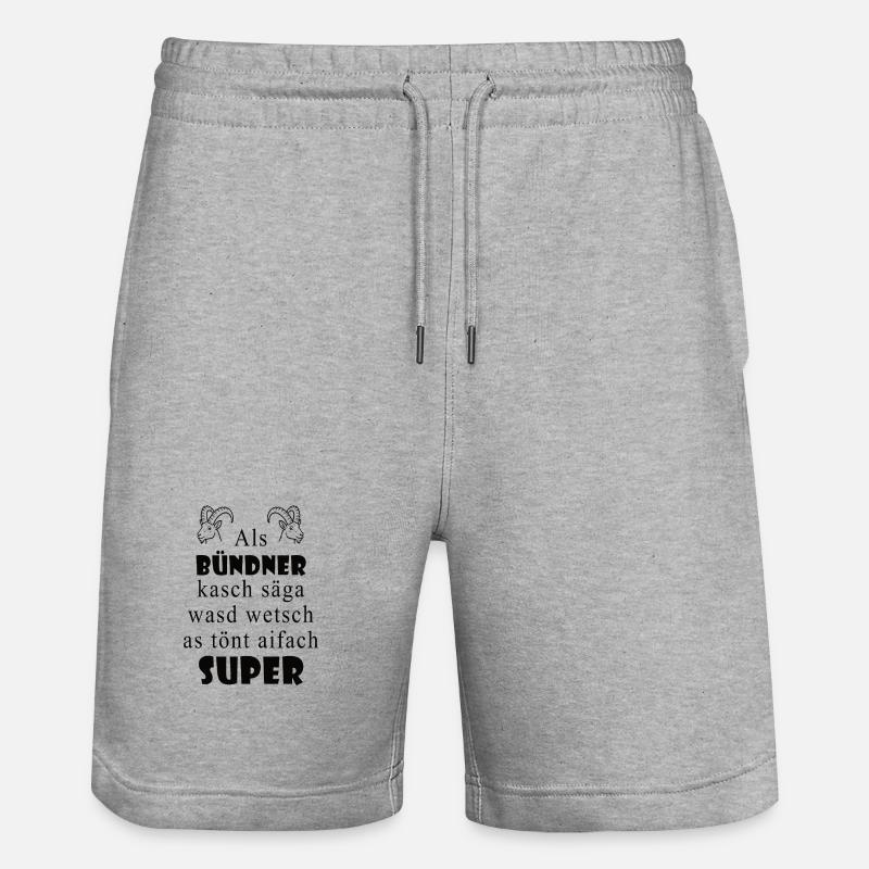 Graubünden dialect Super expression - Stanley/Stella Trainer Unisex Organic Jogging Shorts - heather grey