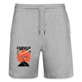 No_Power_for_no_one - Stanley/Stella Unisex Bio Joggingshorts Trainer  - Grau meliert - Vorne - Nik (191cm) & Marisol (170cm)