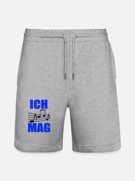 I like music Blue note layout - Stanley/Stella Trainer Unisex Organic Jogging Shorts - heather grey