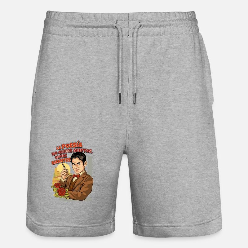 LORCA Poetry - Stanley/Stella Trainer Unisex Organic Jogging Shorts - heather grey