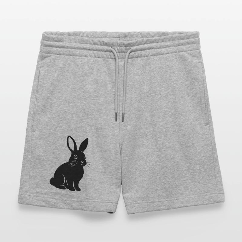 Bunny Rabbit Silhouette Black Vector Stanley/Stella Trainer Unisex Organic Jogging Shorts