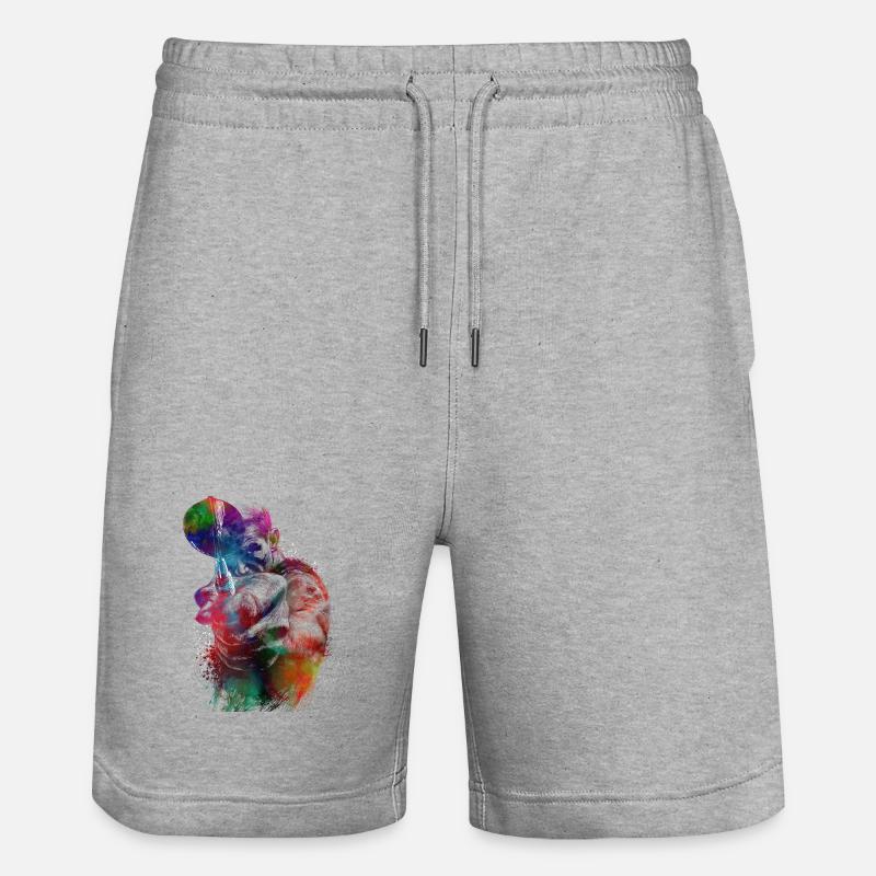 Jeux de fléchettes #darts #sport - Short de jogging bio TRAINER Stanley/Stella unisexe - gris chiné
