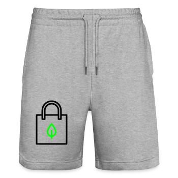 Drap de sac en tissu - Short de jogging bio TRAINER Stanley/Stella unisexe - gris chiné - Devant - Nik (191cm) & Marisol (170cm)