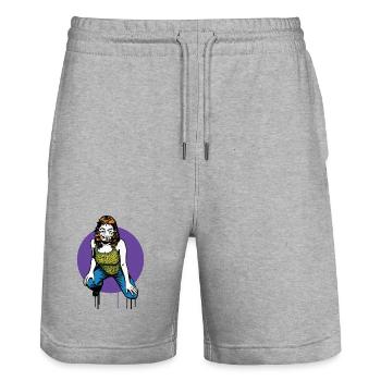 HACKER GIRL – Geek & Sci-Fi - Stanley/Stella Unisex Bio Joggingshorts Trainer  - Grau meliert - Vorne - Nik (191cm) & Marisol (170cm)